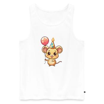 Mouse Birthday Comic - Men's Premium Organic Tank Top - white - Front - Michal (187cm)