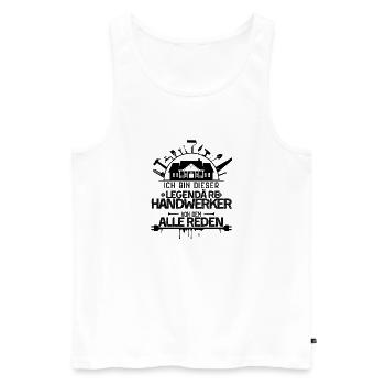 Legendärer Handwerker – Der Mann, der alles kann! - Männer Premium Bio Tank Top - Weiß - Vorne - Michal (187cm)