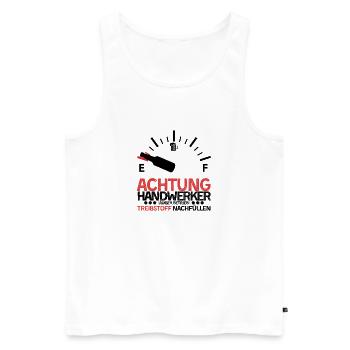 Achtung Handwerker – Heute außer Betrieb!! - Männer Premium Bio Tank Top - Weiß - Vorne - Michal (187cm)