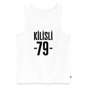 Kilis 79 – Diversity from Türkiye - Men's Premium Organic Tank Top - white - Front - AI Model Male 178 light (178cm)
