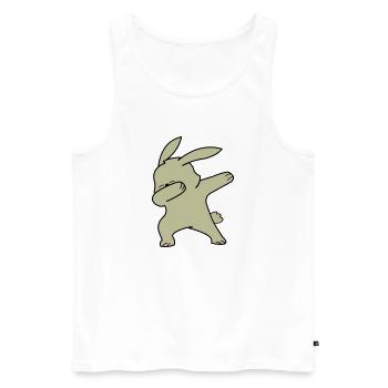 Dabbing Rabbit - Men's Premium Organic Tank Top - white - Front - Michal (187cm)