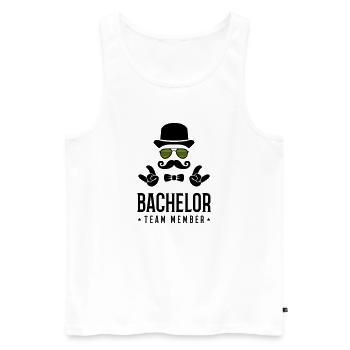 Membre de l’équipe Bachelor - Débardeur bio Premium Homme - blanc - Devant - Michal (187cm)
