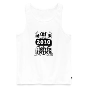 2010 Original 2010 Vintage Vintage Retro Jahrestag - Männer Premium Bio Tank Top - Weiß - Vorne - Michal (187cm)