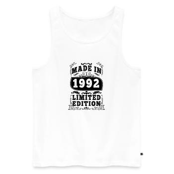 1992 Original 1992 Vintage Vintage Retro Jahrestag - Männer Premium Bio Tank Top - Weiß - Vorne - Michal (187cm)