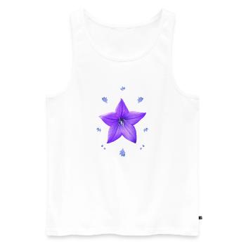 Glockenblume lila Blumenmuster blaues Blume - Männer Premium Bio Tank Top - Weiß - Vorne - AI Model Male 178 light (178cm)