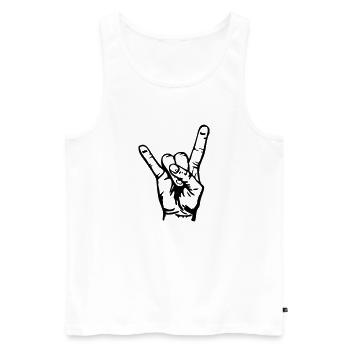 rock on - Men's Premium Organic Tank Top - white - Front - AI Model Male 178 light (178cm)