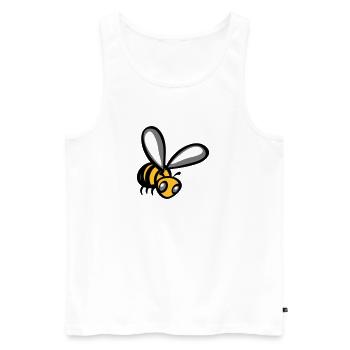 abeille - Débardeur bio Premium Homme - blanc - Devant - AI Model Male 178 light (178cm)