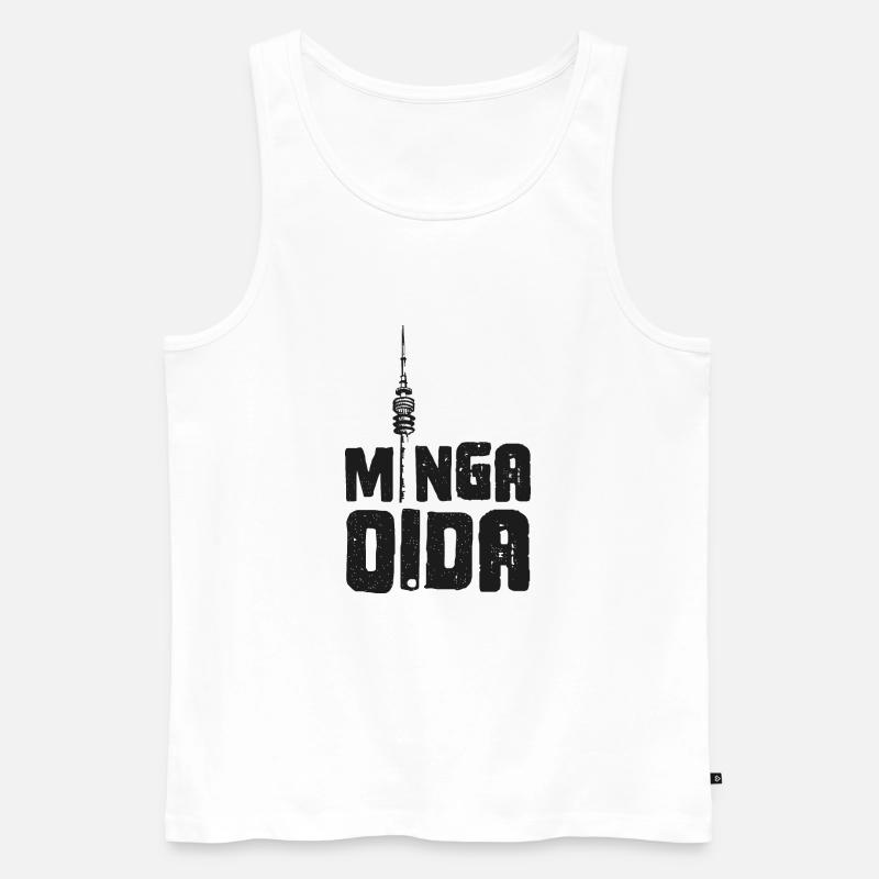 Minga Oida - München Alter - Männer Premium Bio Tank Top - Weiß
