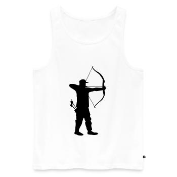 Archer tir à l’arc avec un cuisiniers à flèche - Débardeur bio Premium Homme - blanc - Devant - Michal (187cm)