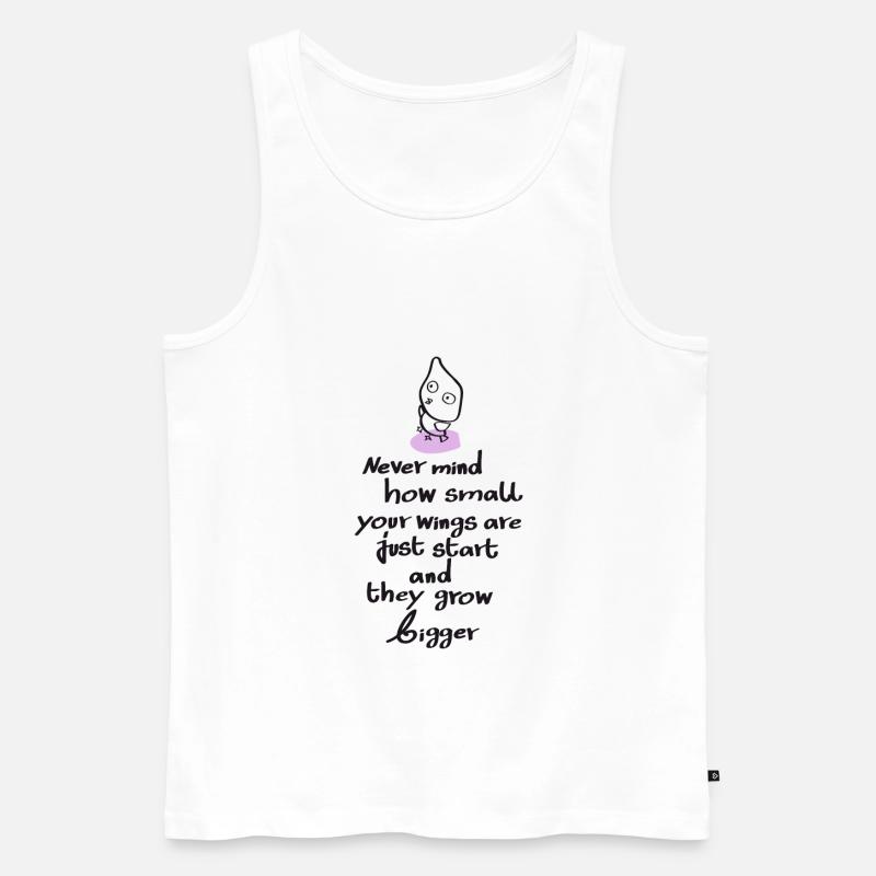 Kleine Eule Großer Spruch - Männer Premium Bio Tank Top - Weiß