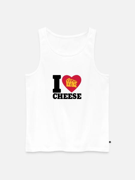 I love Cheese - Männer Premium Bio Tank Top - Weiß