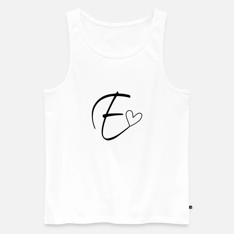 Buchstabe E Buchstabe-E Kalligrafie - Männer Premium Bio Tank Top - Weiß