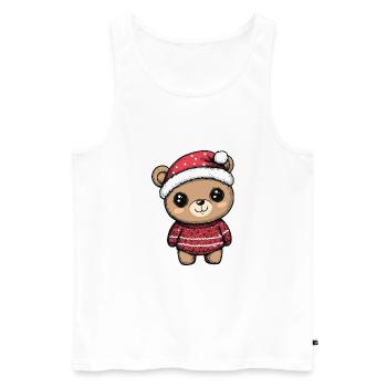 Bear Christmas Comic - Men's Premium Organic Tank Top - white - Front - AI Model Male 178 light (178cm)