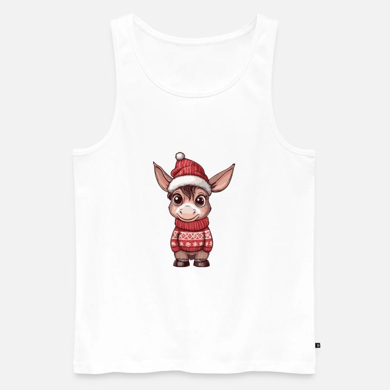 Esel Weihnachten Comic - Männer Premium Bio Tank Top - Weiß