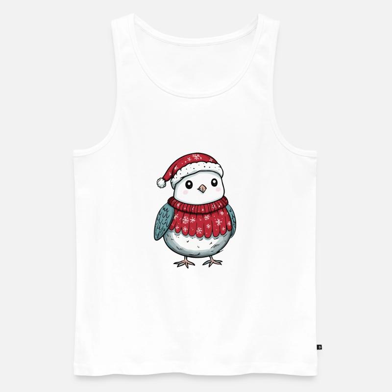 Taube Vogel Weihnachten Comic - Männer Premium Bio Tank Top - Weiß