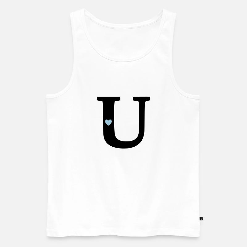Buchstabe U Anfangsbuchstabe - Männer Premium Bio Tank Top - Weiß