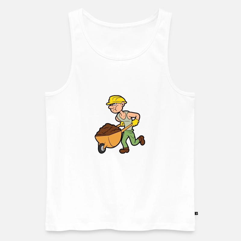 Baufirma Bauunternehmen Bauarbeiter - Männer Premium Bio Tank Top - Weiß