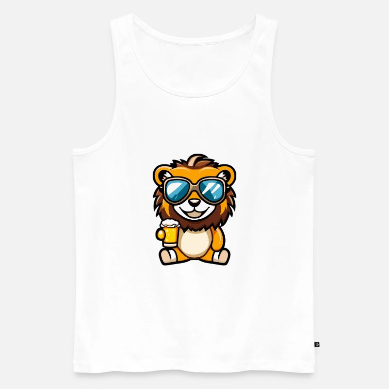 Löwe Ski Bier - Männer Premium Bio Tank Top - Weiß