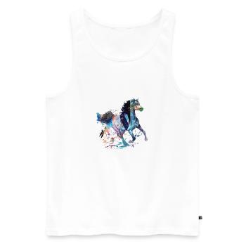 pferd, art, malerei,bunt, pferde,graffiti - Männer Premium Bio Tank Top - Weiß - Vorne - AI Model Male 178 light (178cm)