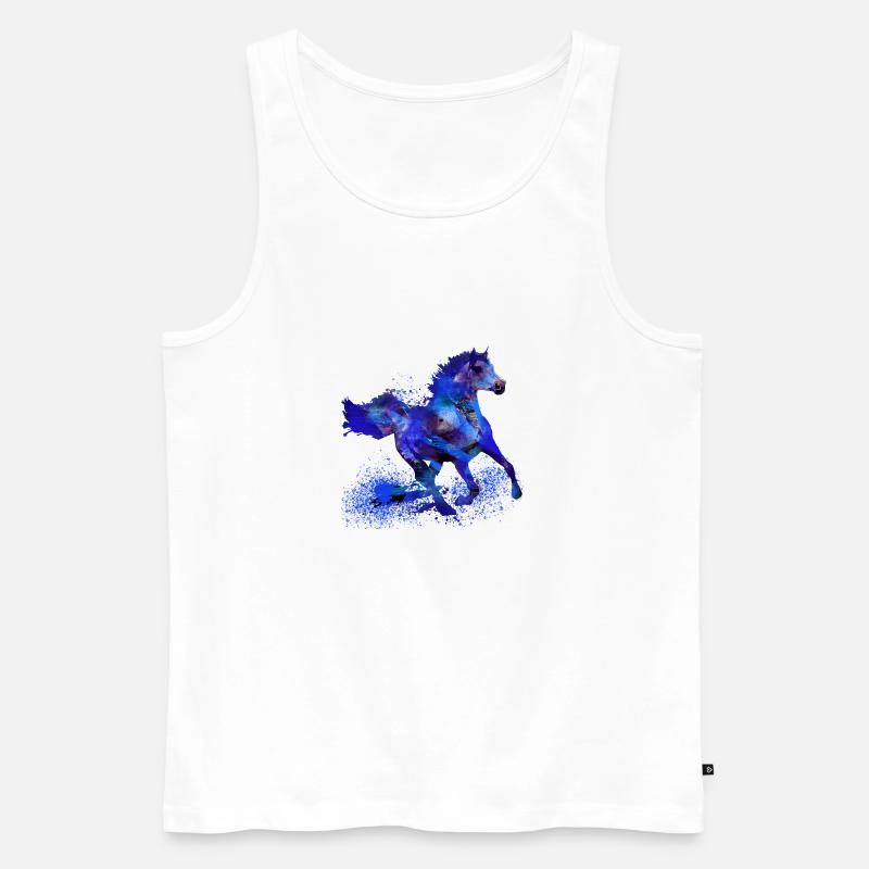 pferd , blau,graffiti ,malerei,hengst - Männer Premium Bio Tank Top - Weiß