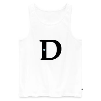 point d Initial letter - Men's Premium Organic Tank Top - white - Front - AI Model Male 178 light (178cm)