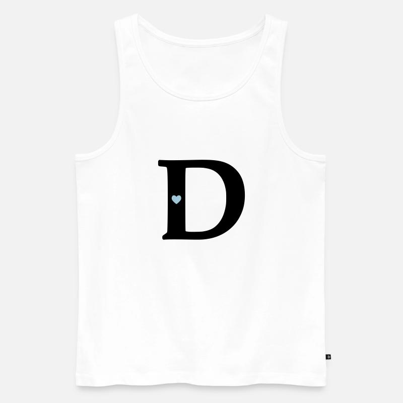 Buchstabe D Anfangsbuchstabe - Männer Premium Bio Tank Top - Weiß