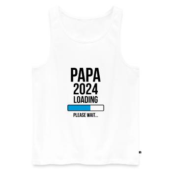 Papa 2024 Loading Please wait... - Débardeur bio Premium Homme - blanc - Devant - Michal (187cm)