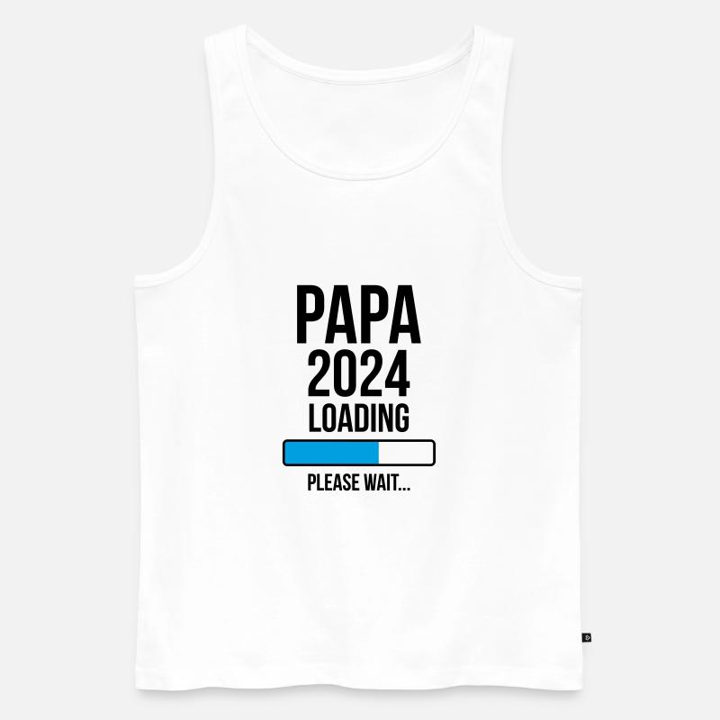 Dad 2024 Loading Please wait... - Men's Premium Organic Tank Top - white