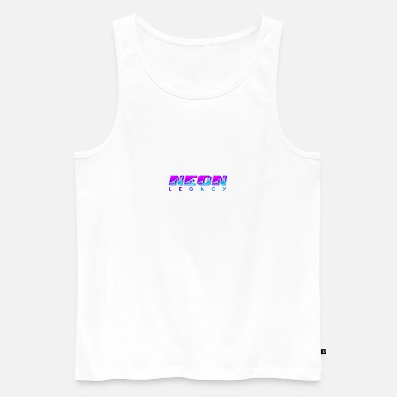 Neon Legacy Synthwave - Männer Premium Bio Tank Top - Weiß