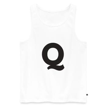 Q - Männer Premium Bio Tank Top - Weiß - Vorne - AI Model Male 178 light (178cm)