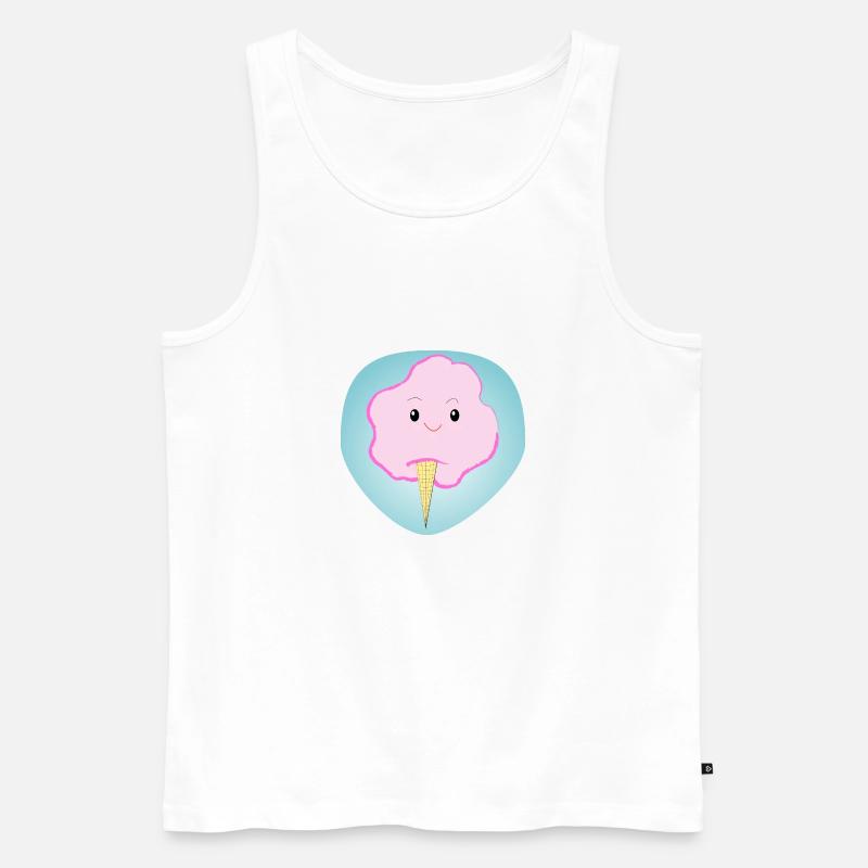 Fröhliche Zuckerwatte - Geschenk - Geschenkidee - Männer Premium Bio Tank Top - Weiß