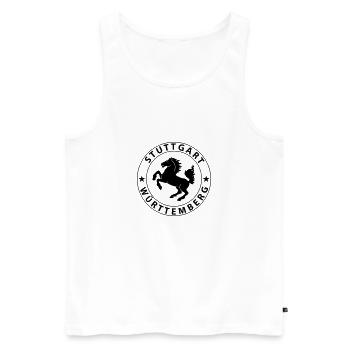 Stuttgart Wappen - Débardeur bio Premium Homme - blanc - Devant - AI Model Male 178 light (178cm)