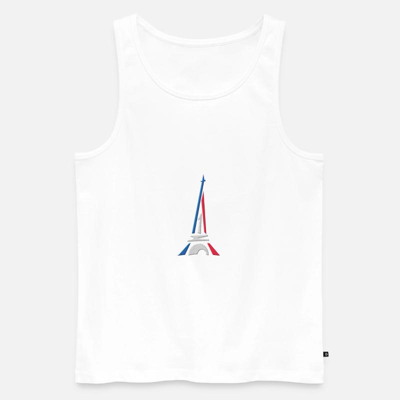 Paris und der Turm Effeil - Männer Premium Bio Tank Top - Weiß