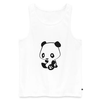 panda - Débardeur bio Premium Homme - blanc - Devant - AI Model Male 178 light (178cm)