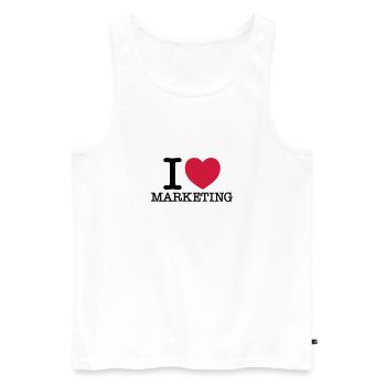 I (Heart) Marketing - Männer Premium Bio Tank Top - Weiß - Vorne - AI Model Male 178 light (178cm)