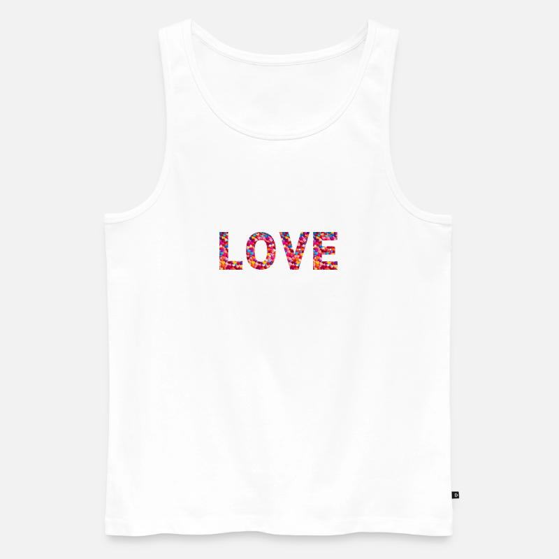 Herzliche Typografie - Männer Premium Bio Tank Top - Weiß