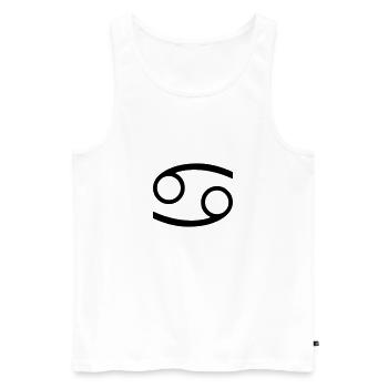 Signe zodiacal: Cancer - Débardeur bio Premium Homme - blanc - Devant - AI Model Male 178 light (178cm)