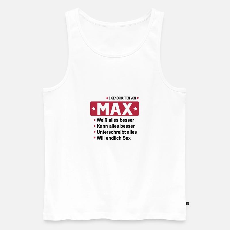 max - Männer Premium Bio Tank Top - Weiß