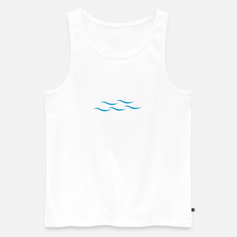 Wellen - Männer Premium Bio Tank Top - Weiß