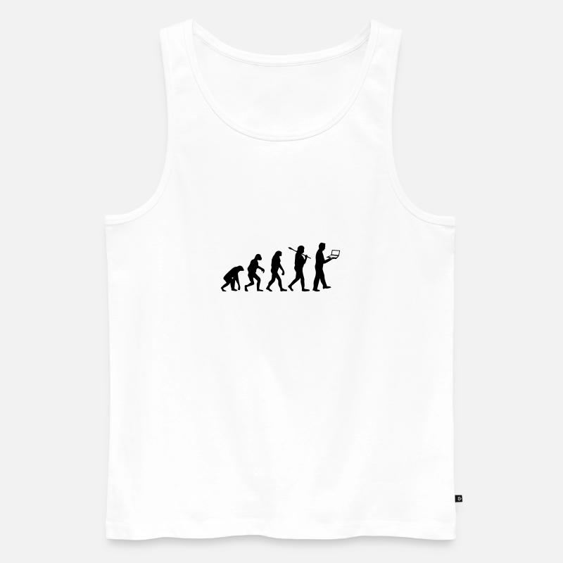 NERD EVOLUTION - Männer Premium Bio Tank Top - Weiß