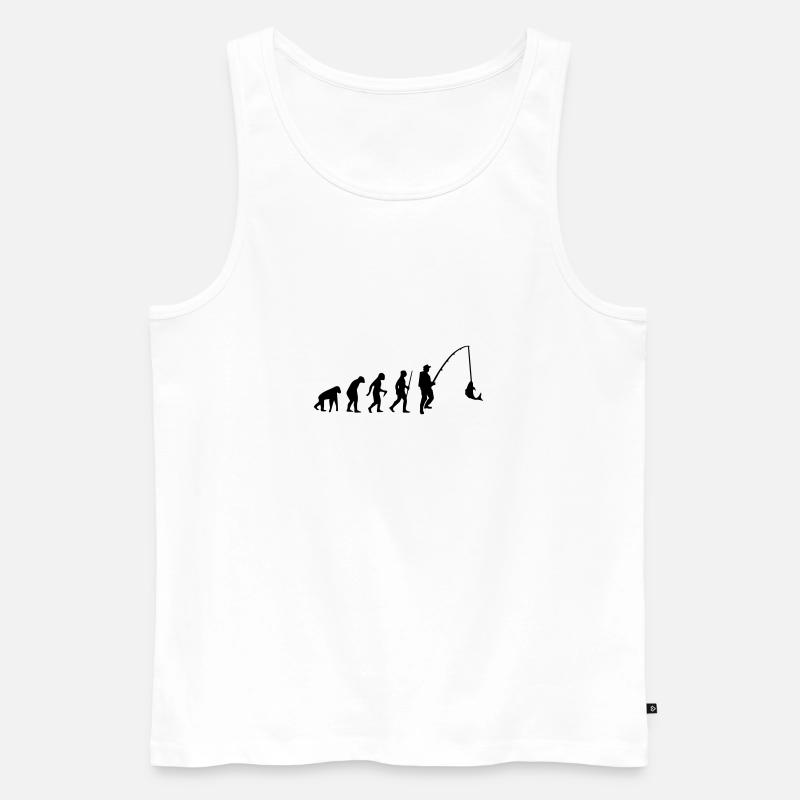 EVOLUTION FISCHEN! - Männer Premium Bio Tank Top - Weiß