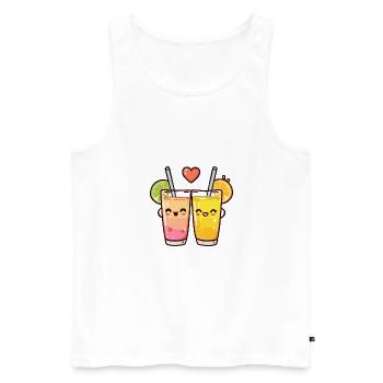 Cocktail Couple Love Heart Valentine's Day - Men's Premium Organic Tank Top - white - Front - Michal (187cm)