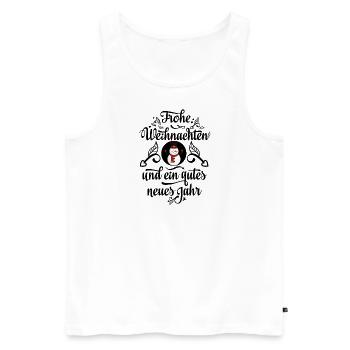 Schneemann mit Schal und Hut - Männer Premium Bio Tank Top - Weiß - Vorne - Michal (187cm)