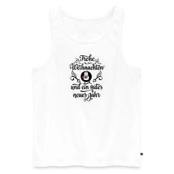 Schneemann mit Mütze und Geschenk - Männer Premium Bio Tank Top - Weiß - Vorne - Michal (187cm)