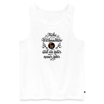 Rentier mit Weihnachtsmütze - Männer Premium Bio Tank Top - Weiß - Vorne - Michal (187cm)