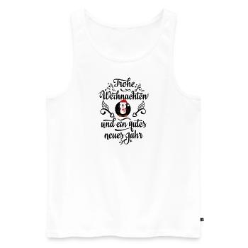 Pinguin mit Weihnachtsmütze - Männer Premium Bio Tank Top - Weiß - Vorne - Michal (187cm)