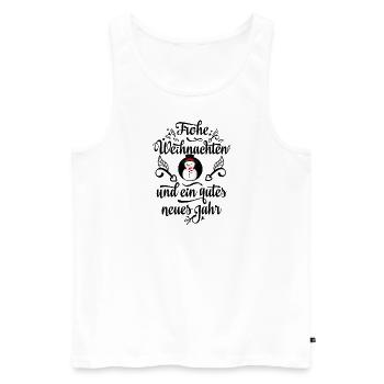 Schneemann mit Schal und Zylinder - Männer Premium Bio Tank Top - Weiß - Vorne - Michal (187cm)