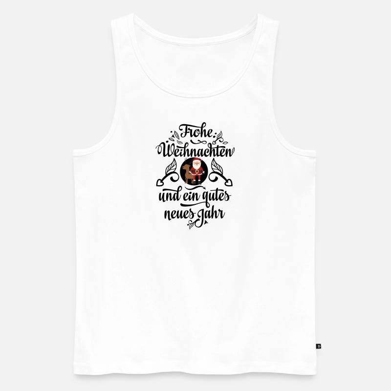 Weihnachtsmann mit coolem Rentier - Männer Premium Bio Tank Top - Weiß