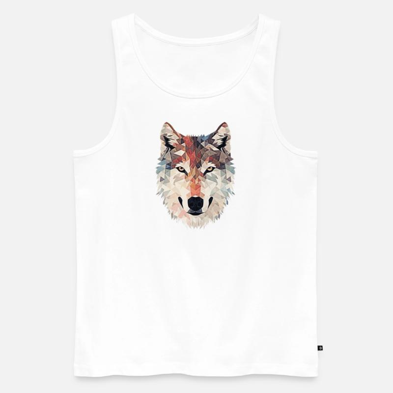 Wolf Wölfe Geschenk - Männer Premium Bio Tank Top - Weiß