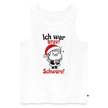 Ich war brav Lustiger Spruch - Männer Premium Bio Tank Top - Weiß - Vorne - AI Model Male 178 light (178cm)